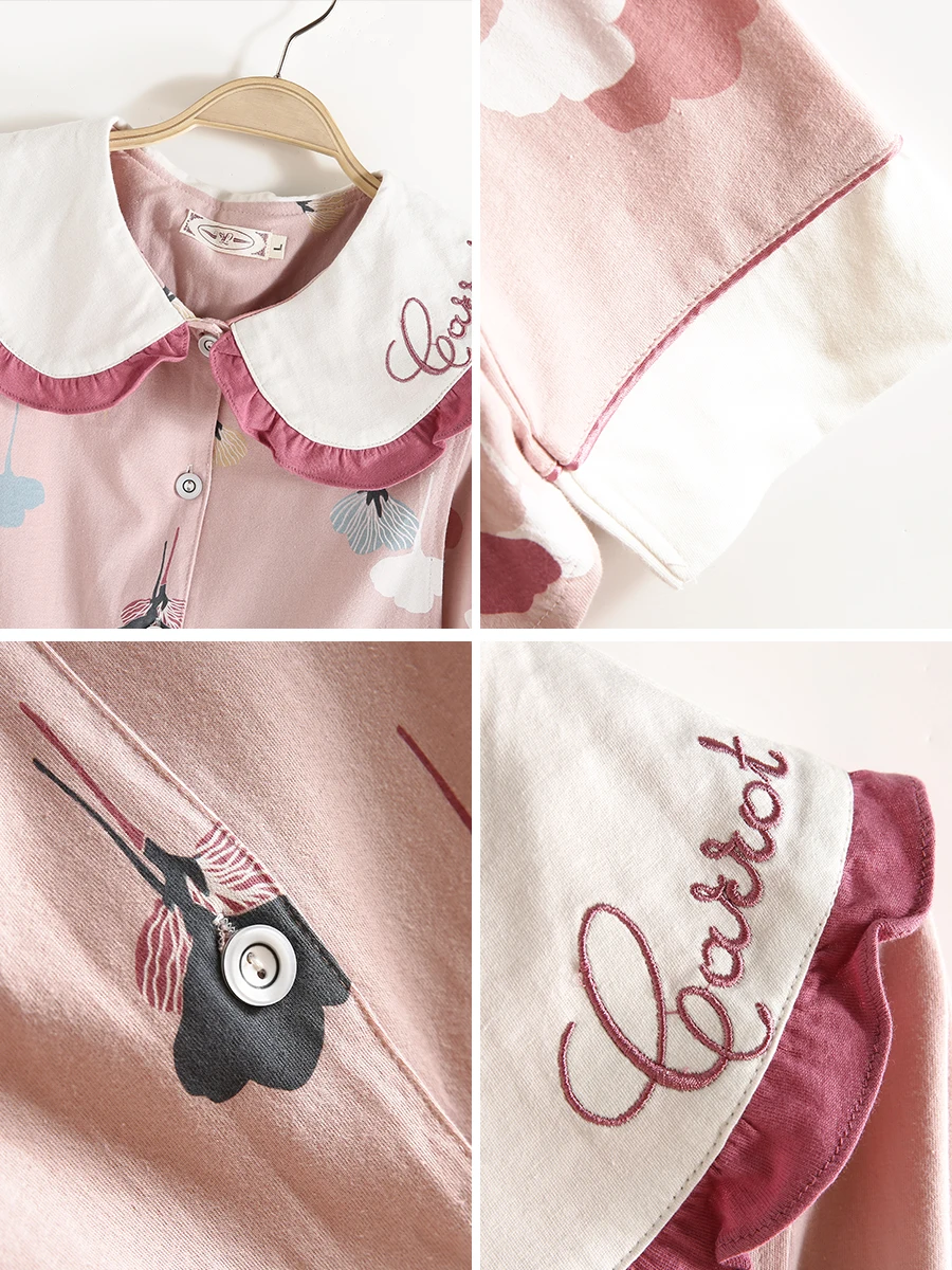 Пижама для кормящих матерей 2020 новая пижама с длинными рукавами и принтом