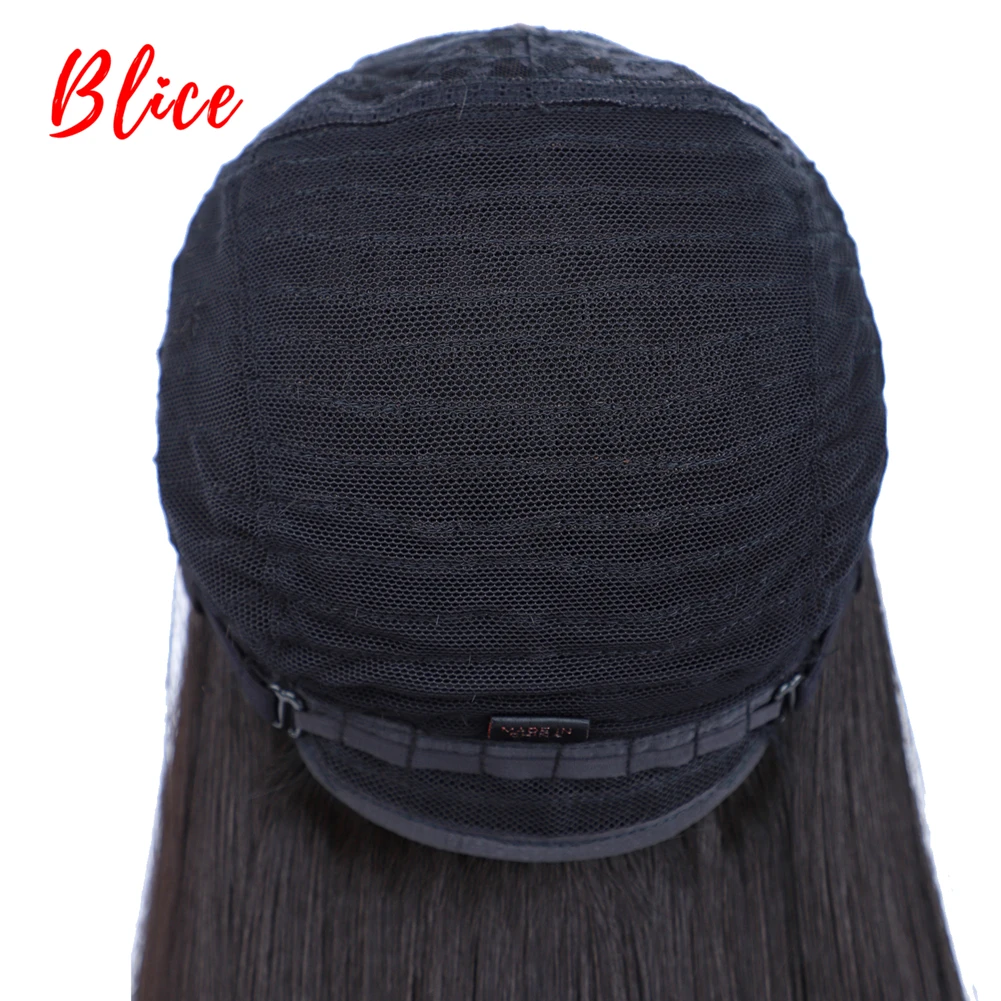 

Blice Long Straight Lace Synthetic Wigs Machine-Made Free Part Futura Natural Looking Head Line for Women Daily Wig Black&Blonde
