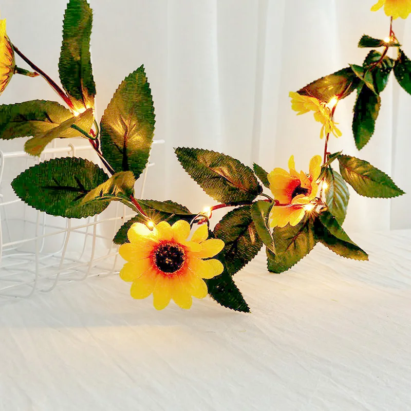 2.2m 30 Lights Simulation Sunflower Rattan String Light Artificial Flower Decorative Atmospheres JAN88 | Дом и сад