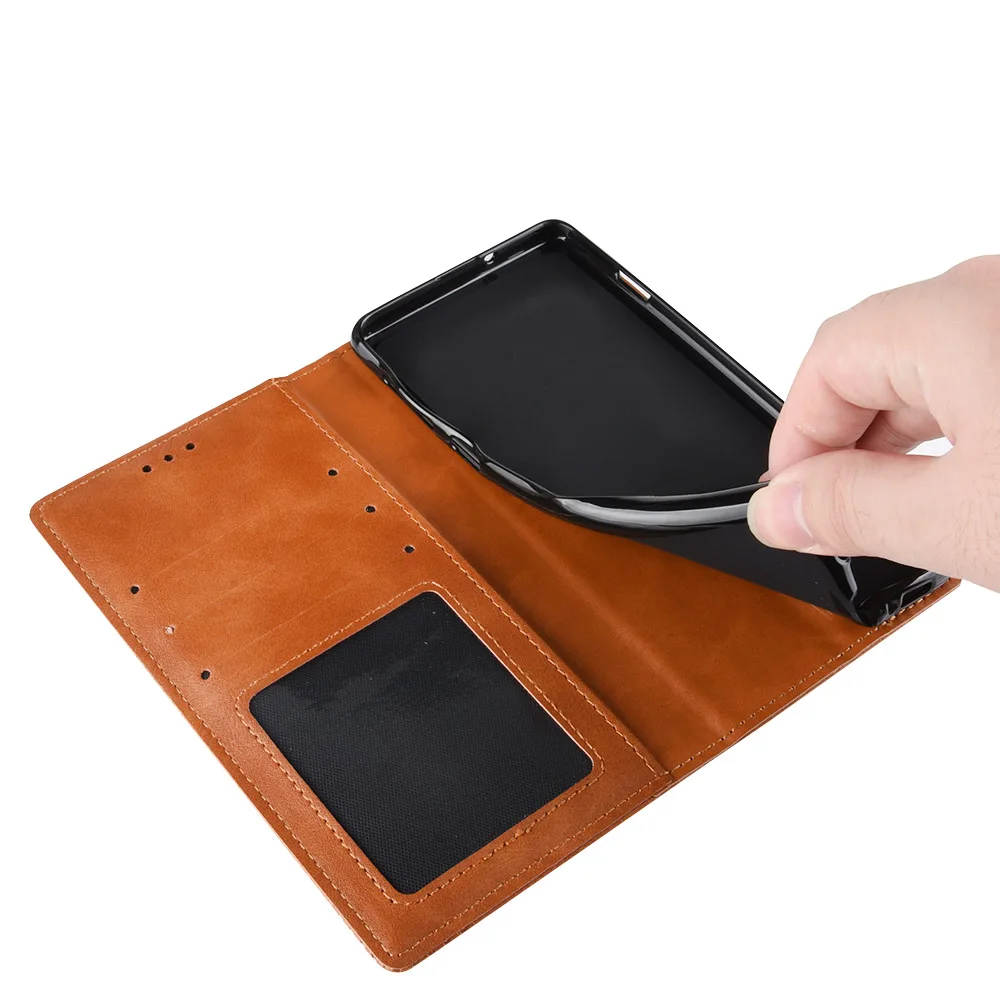 Тонкий кожаный флип-чехол в стиле ретро для Tecno Pova 2 чехол 6 9 дюйма кошелек