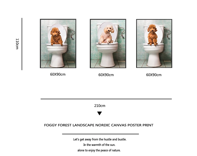 Плакат в скандинавском стиле виде туалетной собаки газеты животных забавная