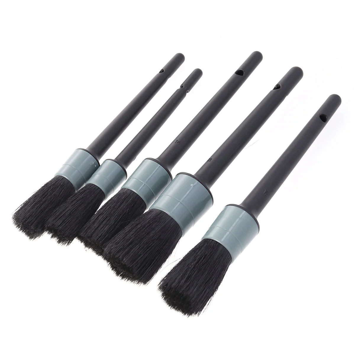 

5 in 1 Boar Hair Car Cleaning Brush Set Detail Brush for Cleaning Automotive Wheels Rims Interior and Exterior