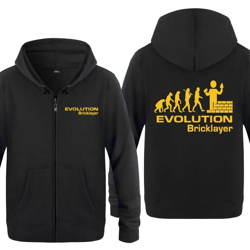 

Evolution Of Bricklayer Novelty Creative Hoodies Men Fashion Men's Long Sleeve Fleece Zipper Jacket Cardigans Hooded Sweatshirts