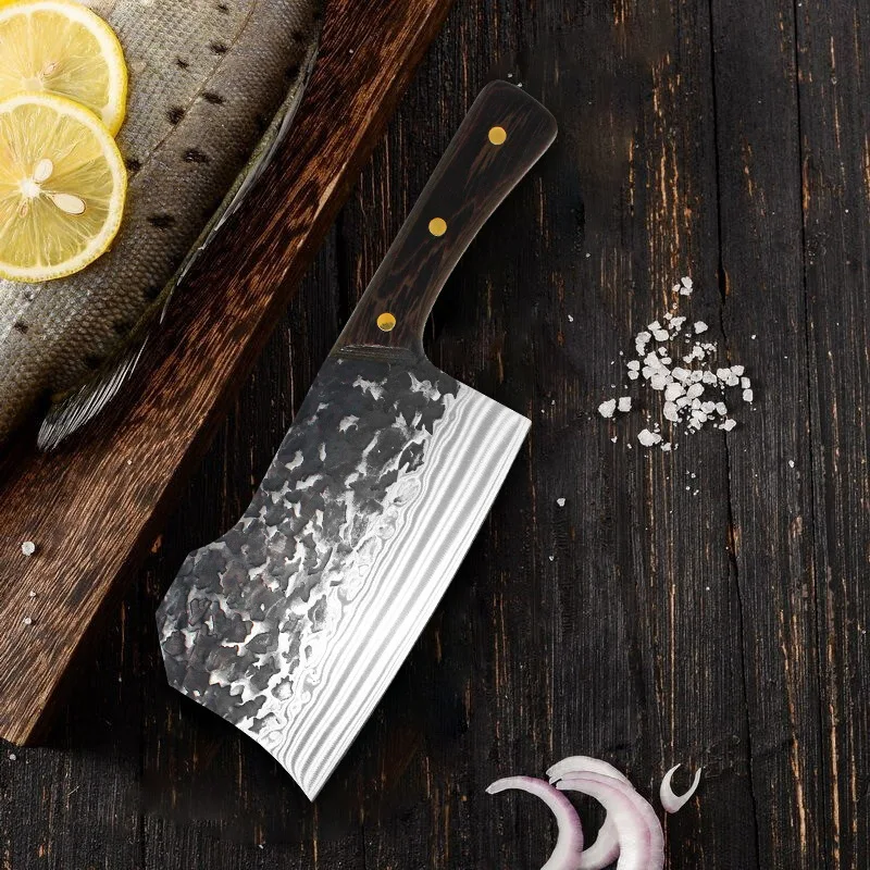 

Мясницкий кухонный нож из нержавеющей стали, кованый точильный нож для мачете, кухонный бытовой точильный меч для мачете
