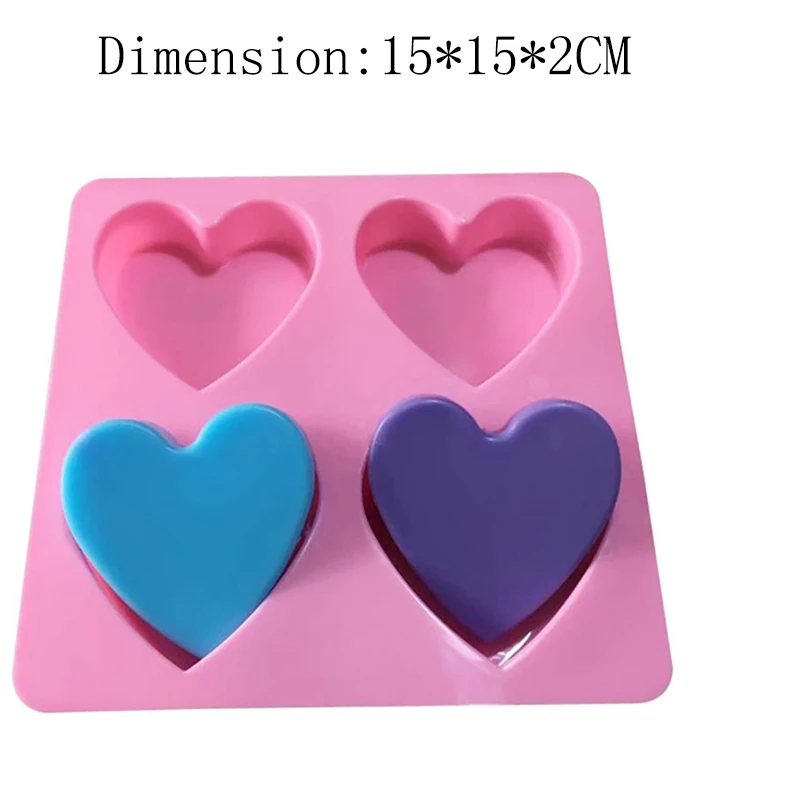 

4 Holes Mini Heart Silicone Cake Mold Baking Mould Chocolate Decoration Silicone Soap Molds