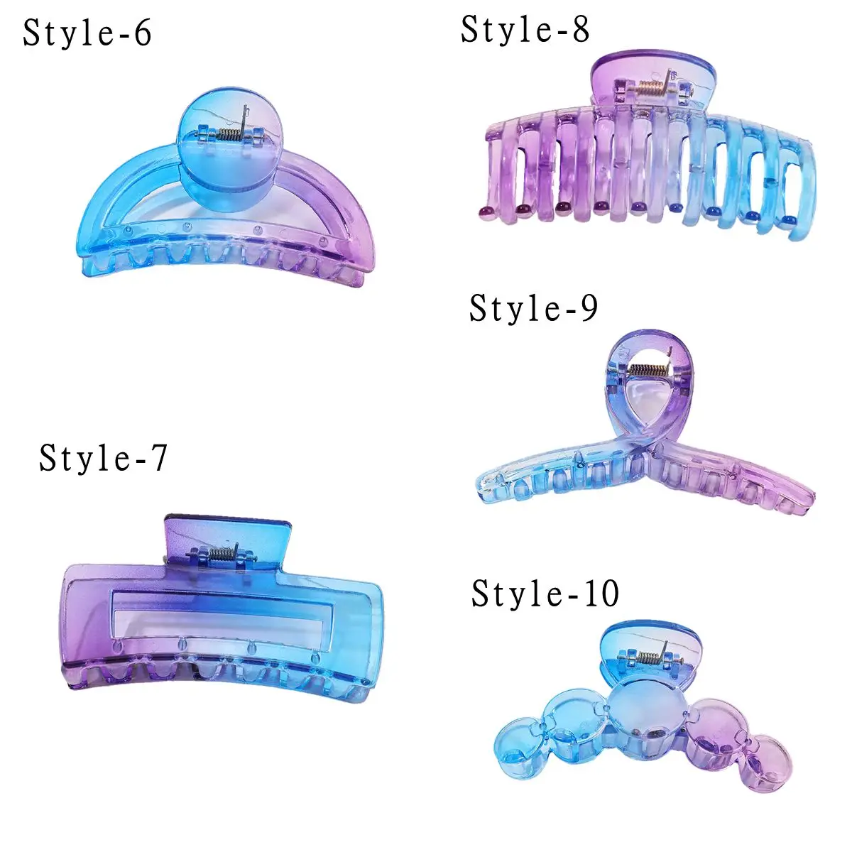 

Korean Transparent Gradient Color Shark Clip Back Head Plate Hairpin Headdress Ponytail Hairpin Or Bangs Side Clip Barrette Gift