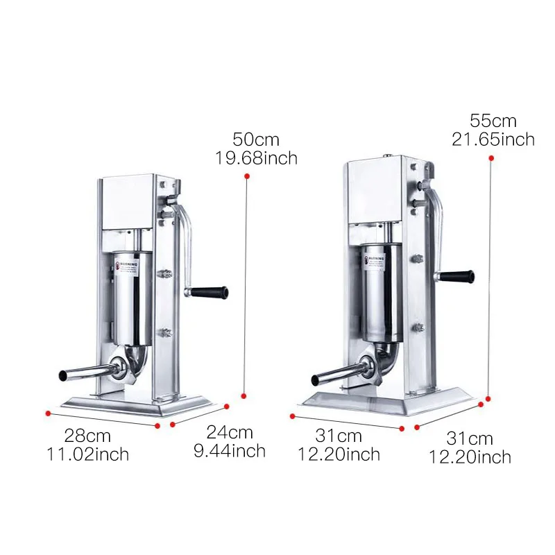 Ручной шприц для приготовления колбасы 2 скорости вертикальный из нержавеющей