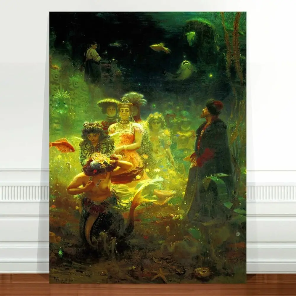 Sadko в Подводном мире Илья Repin ~ Печать на холсте для изобразительного искусства