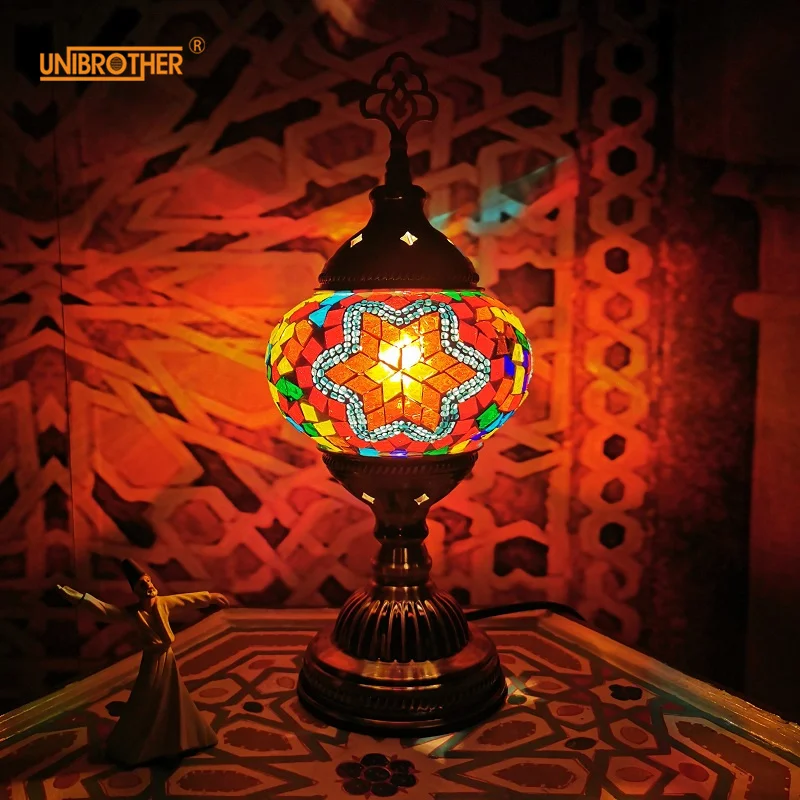 

Fashion Colorful Glass with Metale Table Lamp Romantic with Plug Desk Light Decoration for Restaurant Hotel Home Indoor Lighting