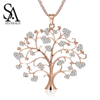 sa silverage europe and united states heart link chain life tree necklace creative explosions of high quality love new jewelry