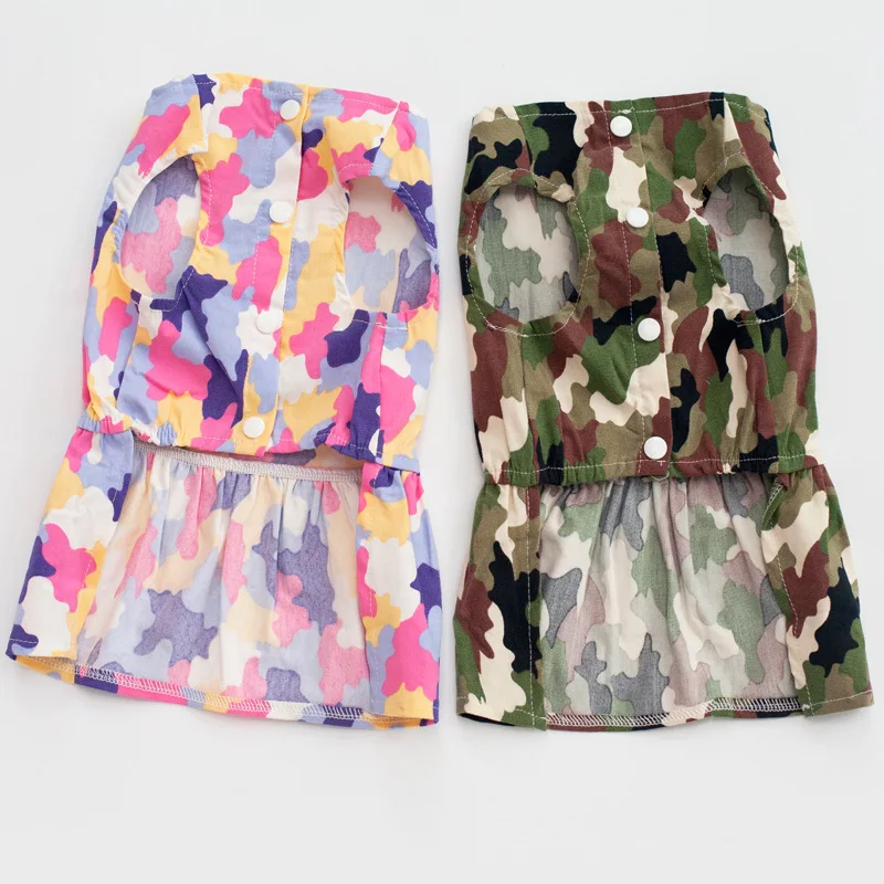 Весенняя и летняя одежда для отдыха собак стильная дышащая камуфляжная юбка с