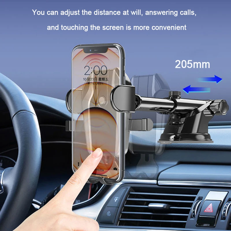 gravity car phone holder suction cup adjustable universal holder stand in car gps mount for iphone 12 pro max xiaomi poco free global shipping