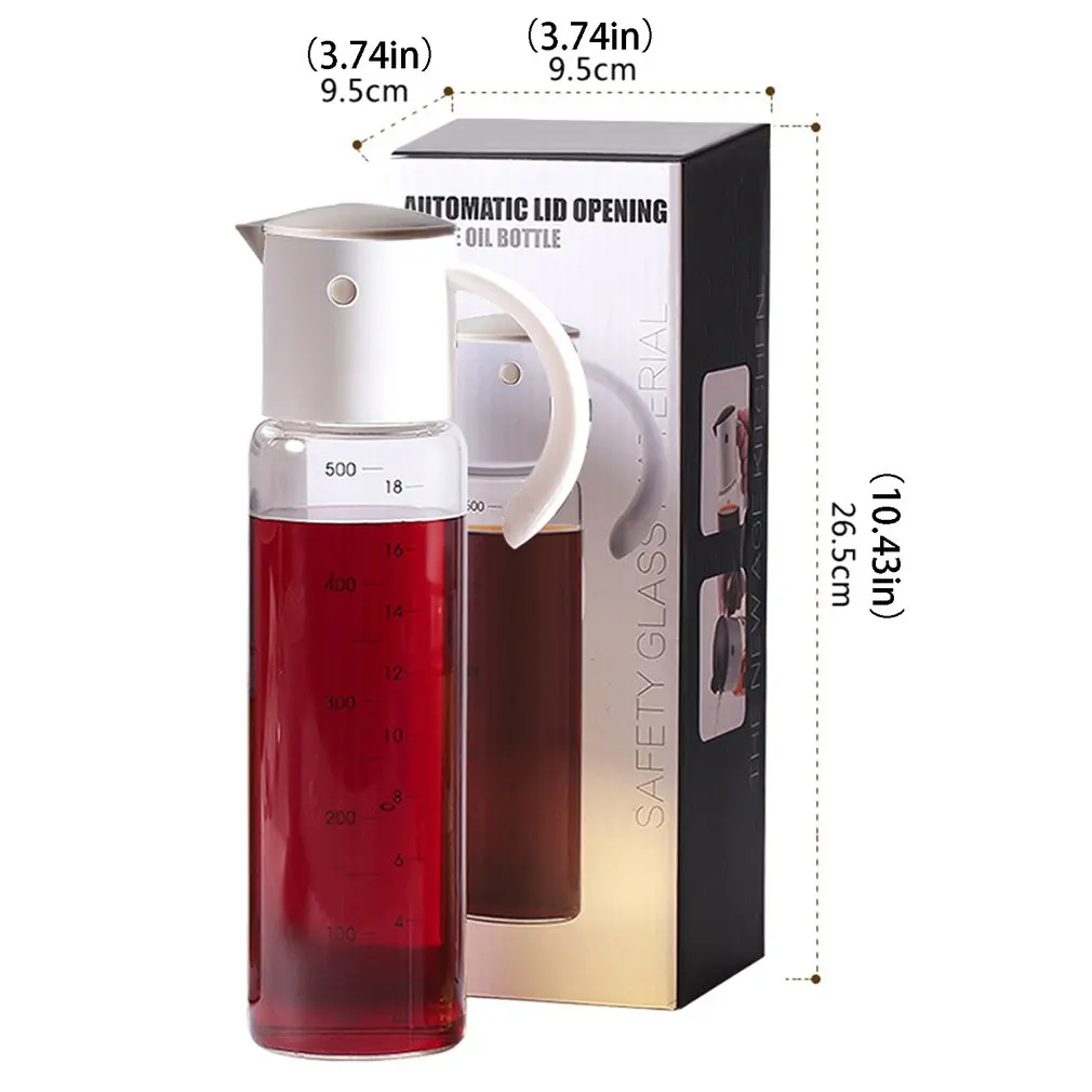 

Olive Oil Dispenser Bottle For Kitchen Cooking Vinegar Glass With Auto Flip Cap And Non-drip Spout Oil Pouring Bottle