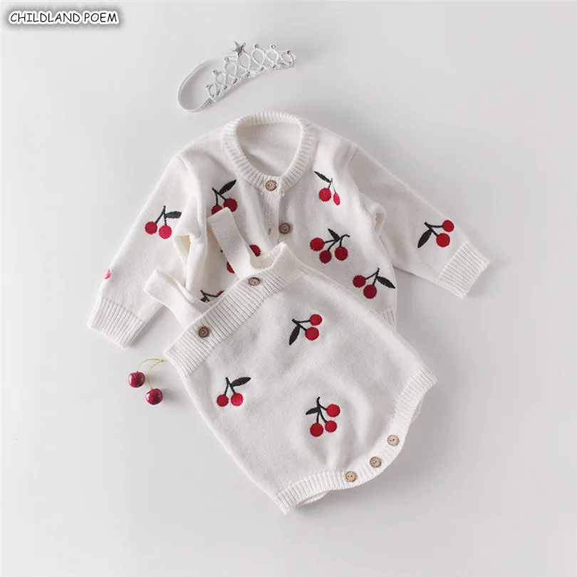 Одежда для маленьких девочек вязаная детская одежда 100% хлопок Детский