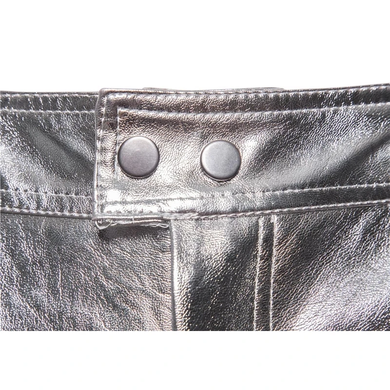 Модные обтягивающие кожаные штаны Мужская брендовая футболка фасона Slim Fit