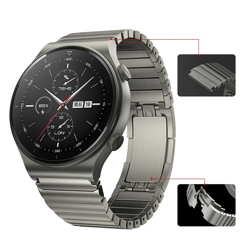 New Original GT2 Metal Strap Stainless Steel Strap 22mm For Huawei Watch GT 2 Pro Original Titanium Grey Metal watchband