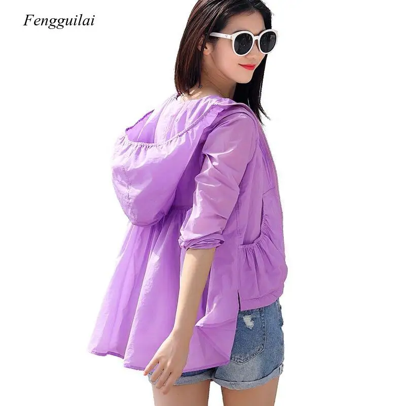 

Sunscreen Short Women's Short Style Summer New Korean Edition Floating Cap Air-breathable Sunscreen Clothing Long Sleeve