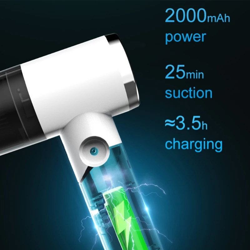 

Mini Vacuum Cleaner Handheld High-power Suction Dust Sweeper with Washable HEPA Filter for Auto Home Interior Cleaning