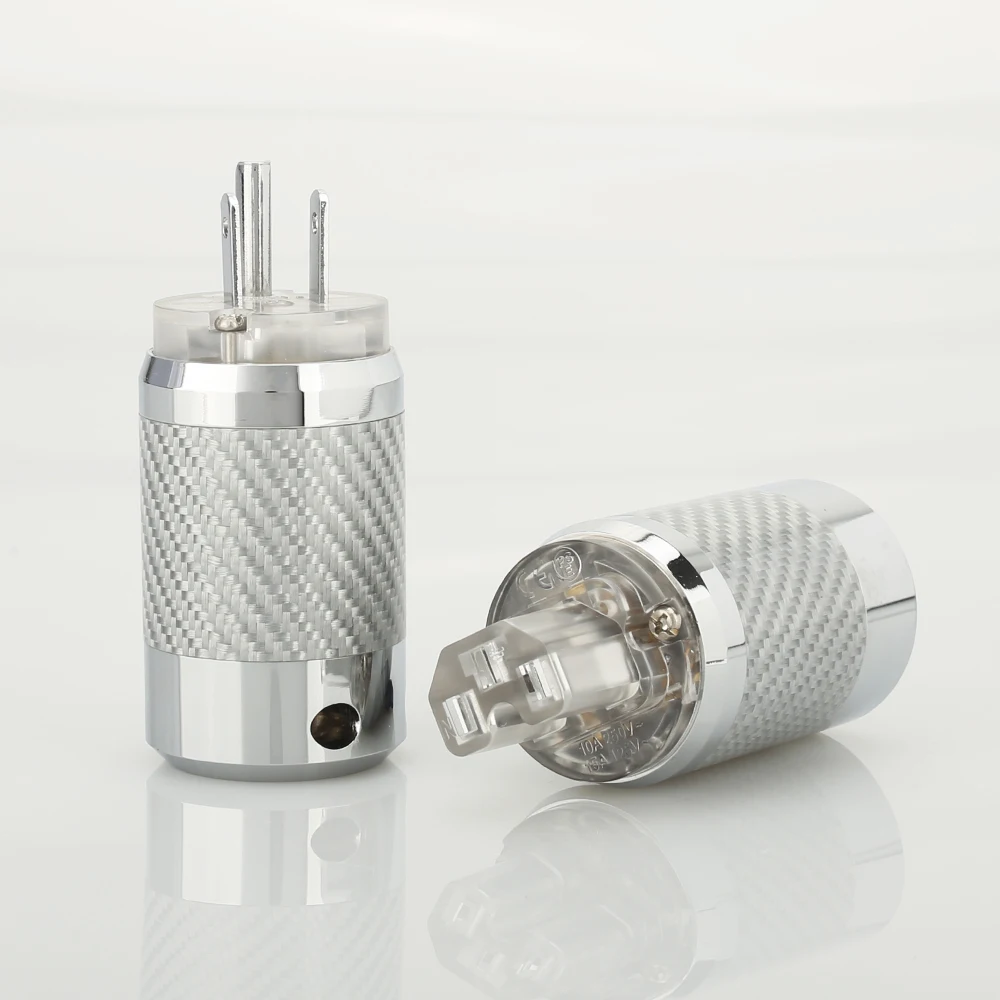 

Pair HI-End Carbon Fiber Rhodium Plated US Power Plug IEC Connector