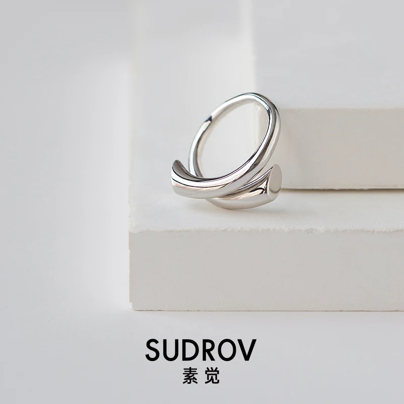 

Sudrov 2020 New Special-Interest Design Openning Silver Ring Female Fashion Temperament Wild Index Finger Ring Fashion Ring