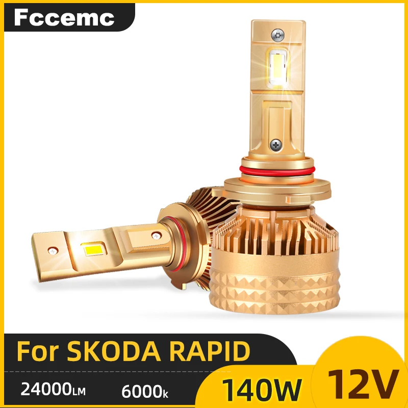 

For SKODA RAPID LED Headlight LED Runing 9012 HIR2 9005 9006 HB4 HB3 H11 Bulb 6000K H1 H7 led H4 auto light lamp car accessories