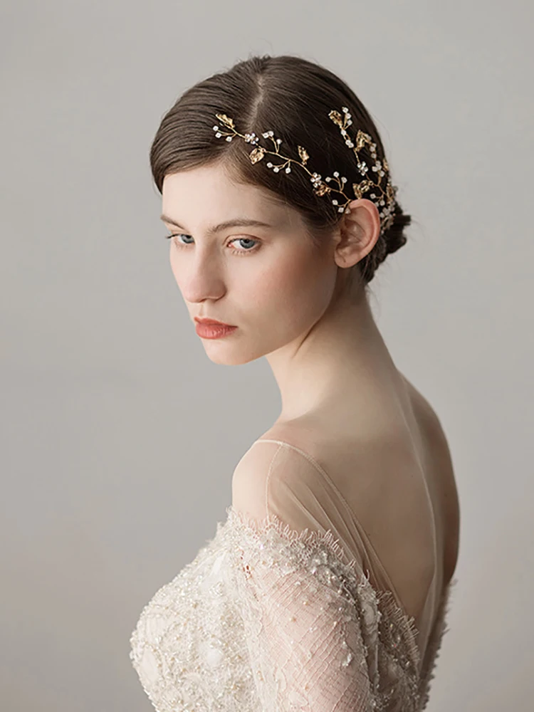 Женский винтажный ободок для волос повязка на голову с золотыми Стразы ручной