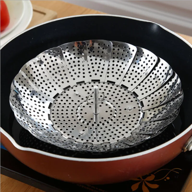 Складная рама для пароварки из нержавеющей стали Овощная кухонная корзина