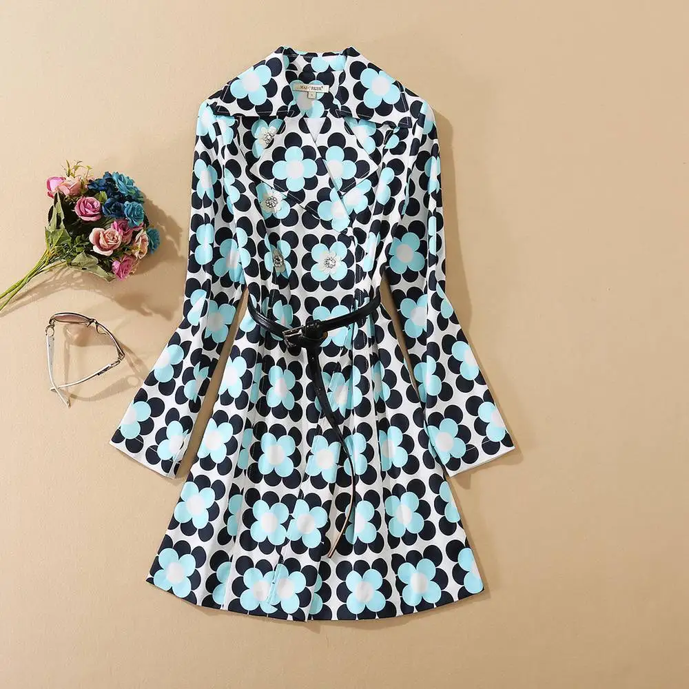 

Женская одежда в европейском и американском стиле для осени 2021 г., Новый модный тренд в горошек с длинным рукавом и цветами, Украшенными Бисе...