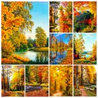 5D алмазная живопись, пейзаж, осень, вышивка крестиком, набор сделай сам, картина, ремесла, украшение для дома