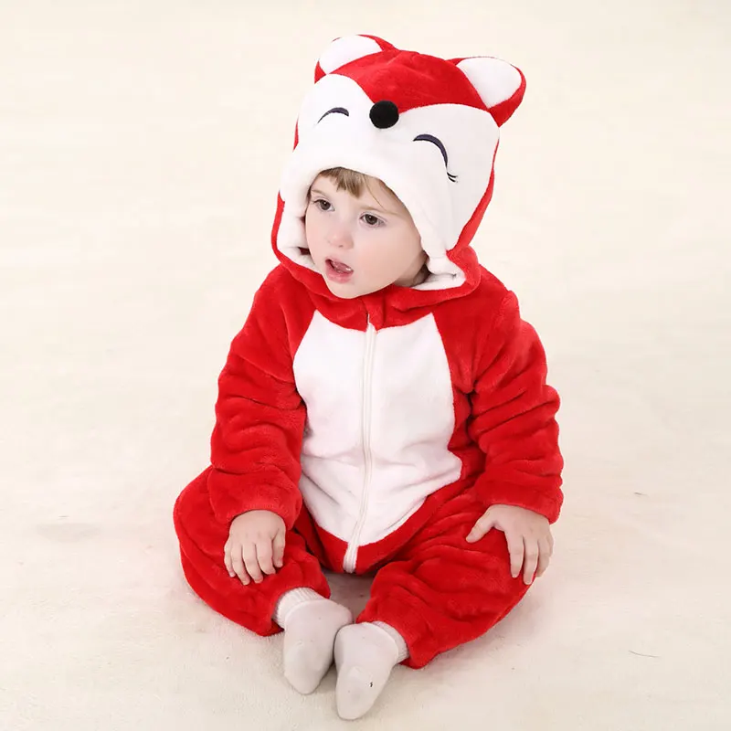 

Umorden Baby Red Fox Costume Kigurumi Cartoon Animal Rompers Infant Toddler Child Jumpsuit Onesie Flannel Halloween Fancy Dress