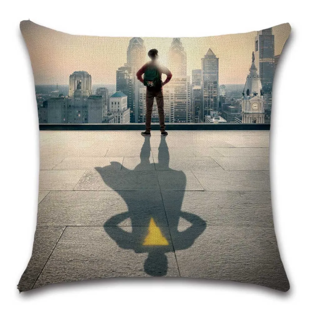 Чехол для подушки с мультипликационным принтом супергероев декоративный