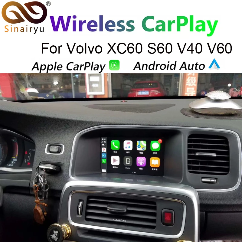 

Sinairyu беспроводной CarPlay Android Авто модернизация коробка для Volvo iSmart авто беспроводной CarPlay для Volvo XC60 S60 V40 V60 зеркальное отображение