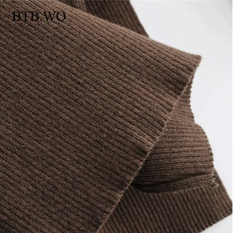 

BTB.WO Women 2020 Fashion Long Knit Sweater Autumn Winter Long Sleeve Pullover Thick Office Lady Chic Tops
