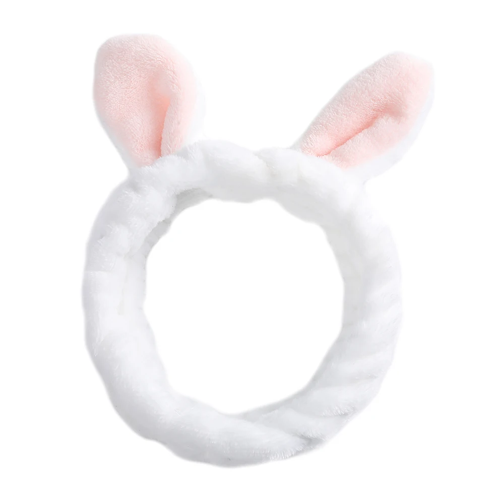 Женская повязка на голову AWAYTR мягкая эластичная из хлопка с кроличьими ушками