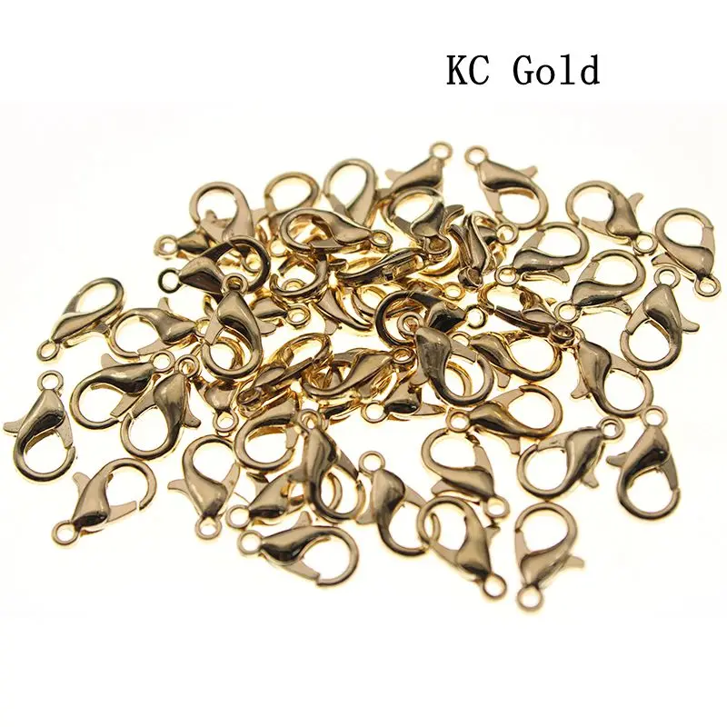 kc gold 10/12/14/16/18/21 мм, серебристый, зеленый; черный металлические карабины браслет крючки концевые соединители для самостоятельного изготовления ювелирных изделий ожерелье с пряжкой - Цвет: kc gold
