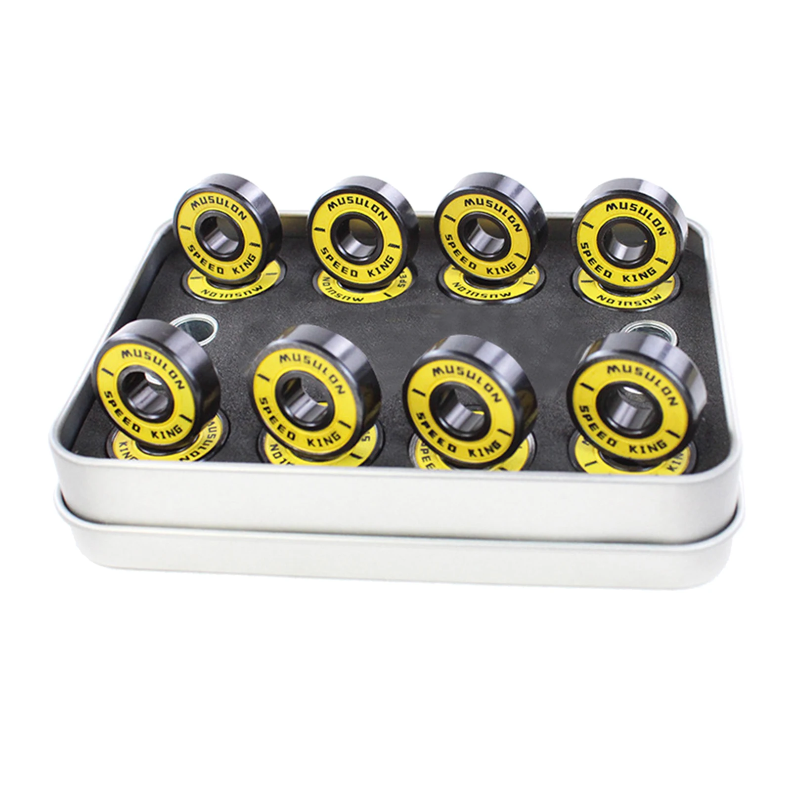 

8x Skateboard Bearings Set with Spacers for Longboard Scooter Inline Skates