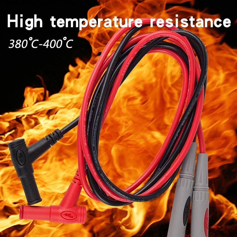 10 Pair Silicone Universal Multimeter Probe Test Leads For Digital Multimeter Feelers Multimeter Wire Cable Pen Tip 1000V 20A