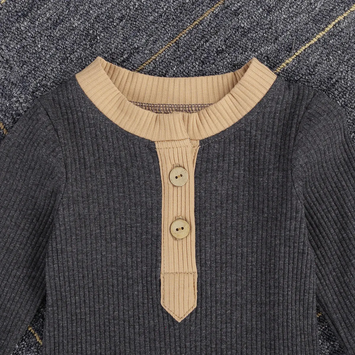 

Autumn Spring Casual 2 Pieces Baby Suit Set Fashionable Round Neck Long Sleeve Baby Romper and Trousers for Kids