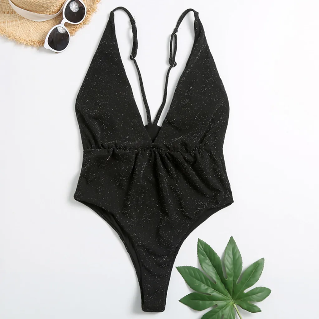 Одноцветный летний купальный костюм женский купальник Модный Купальник цельный