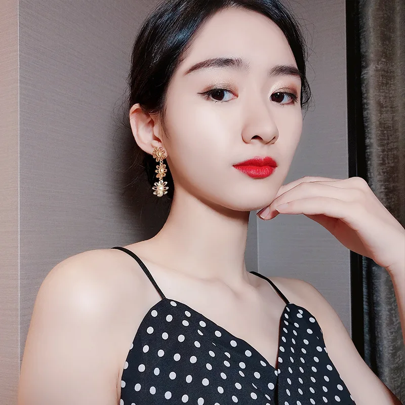 Женские серьги с подсолнухом серьги-кольца в форме подсолнуха оригинальные