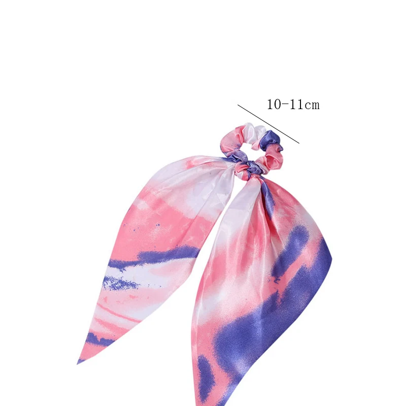 

Floral Print Bow Satin Long Ribbon Ponytail Scarf Hair Tie Scrunchies Women Girls Elastic Hair Bands Hair Accessories