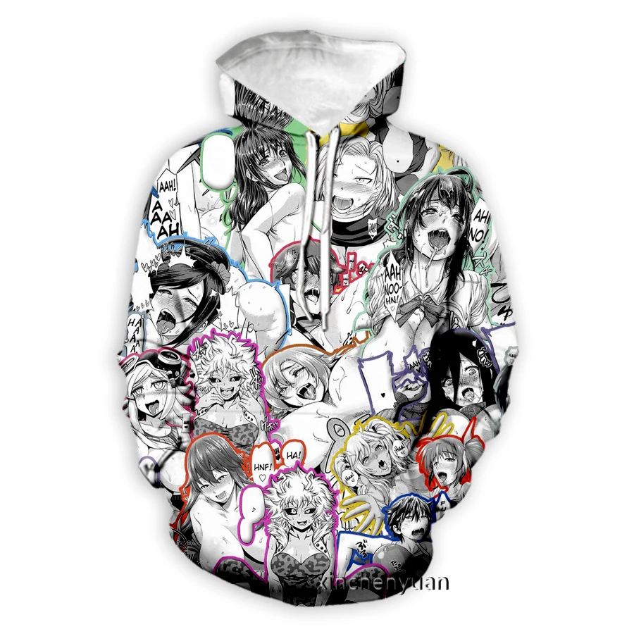 Новые мужские/женские толстовки xinchenyuan с 3D принтом аниме Ahegao модная Толстовка