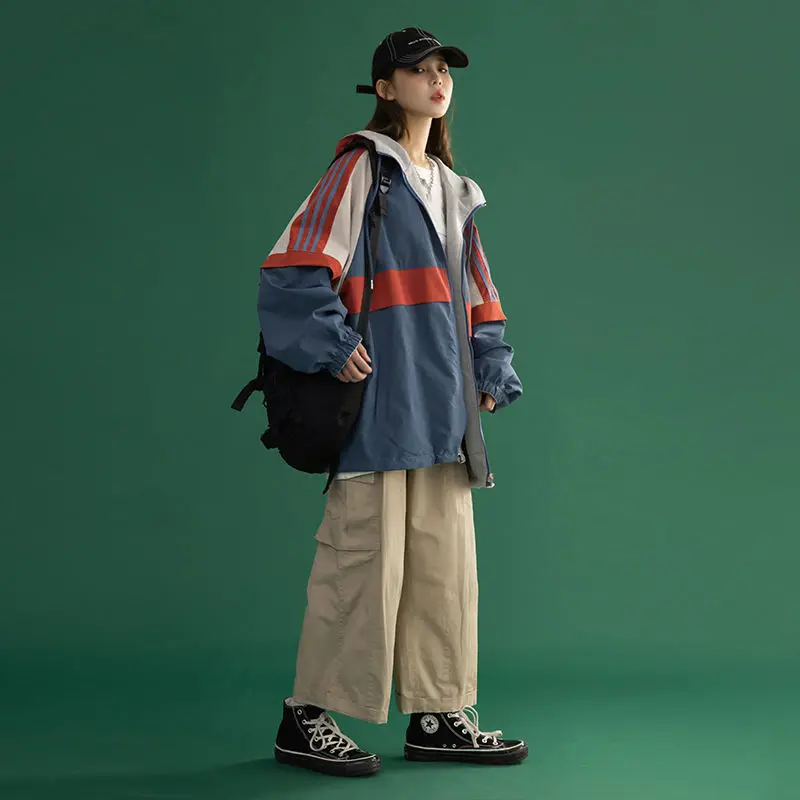 

Double Side Coat Spring Autumn 2020 New Korean Loose Charging Suit Women's Thin Versatile Japanese BF Cool High Street Top