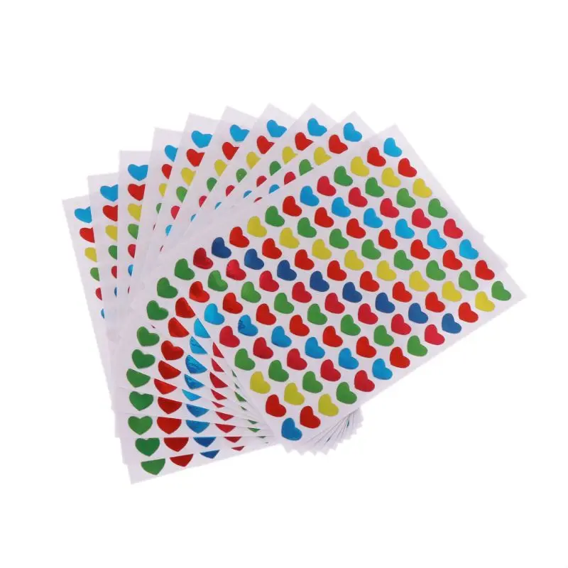 

Heart Stickers Love Decorative Sticker Kids Envelopes Cards Craft Scrapbooking Party Favors Prize Class Rewards Award Praise