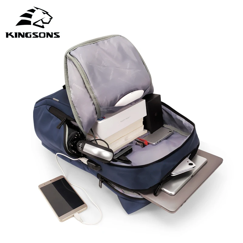 KINGSONS 2019 Новый 15 дюймов большой емкости рюкзак для ноутбука мужчин и женщин модный