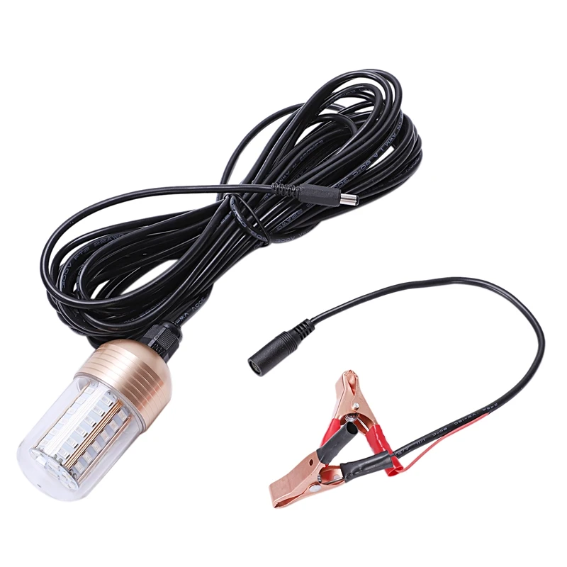 

12V 30W LED Underwater Night Fishing Light Fish Finder Light with Cord Submersible LED Lamp Bait Squid Fish Attracting Light