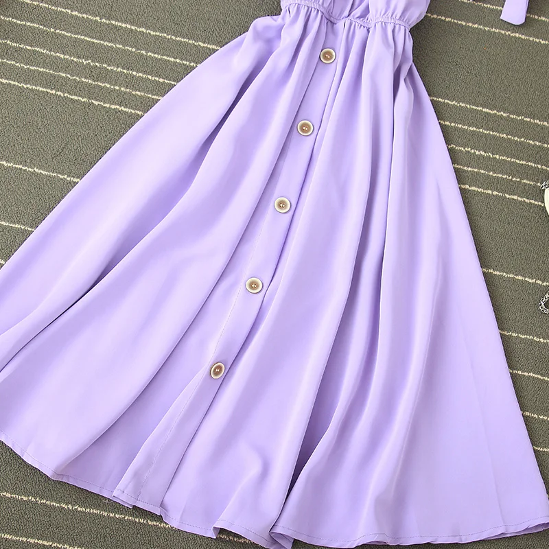 Платье женское однобортное Винтажное с пышными рукавами повседневное пикантное