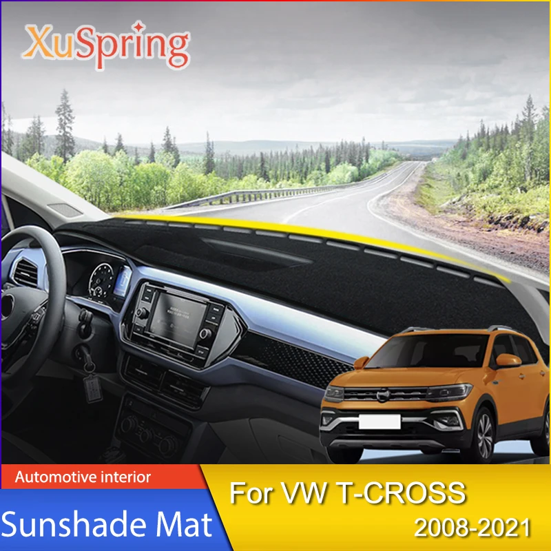 

Car Dashboard Cover Instrument Platform Desk Mat Pad Carpet Accessories For VW T-CROSS 2018 2019 2020 2021