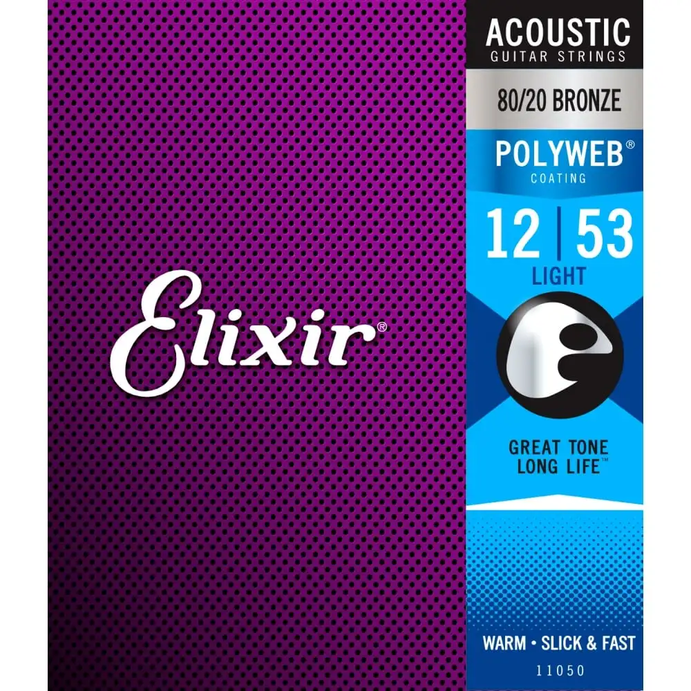 

Elixir Original Strings 11050 Polyweb 80/20 Bronze Acoustic Guitar Strings .012-.053 Light
