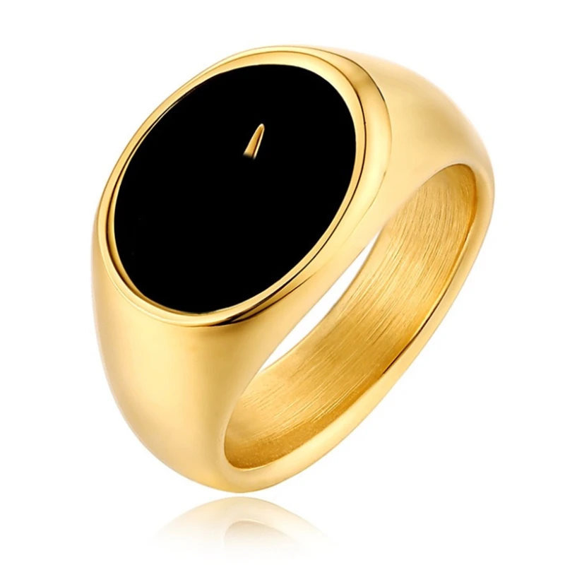 

Fashion Men Women Stainless Steel Oval Hook Ring Personalized Party Casual Punk Hip Hop Ring Jewelry